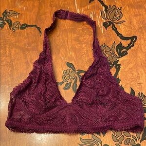 VS Lace Halter Bralette - Purple